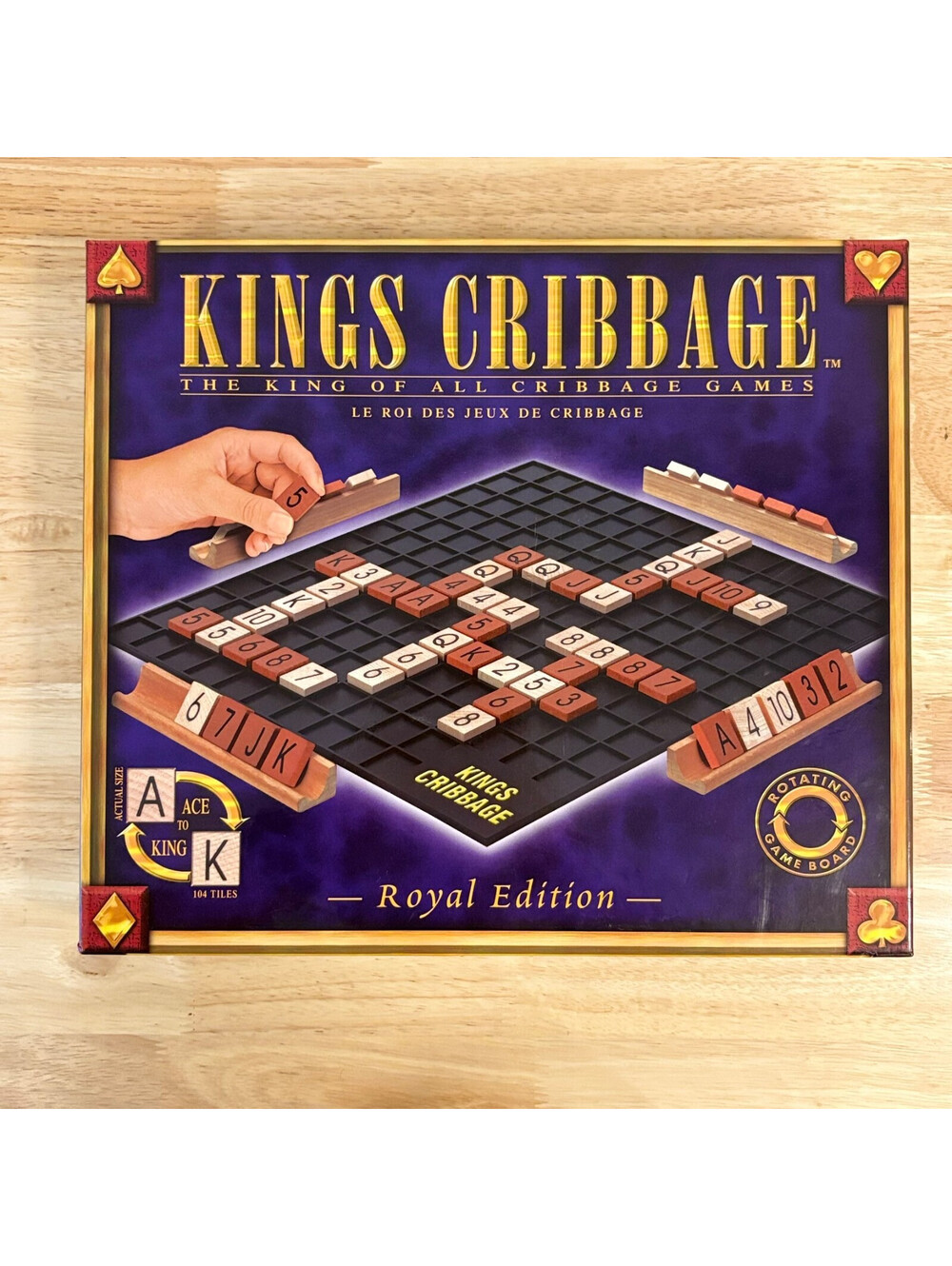 Kings Cribbage Royal Edition Rotating Game Board 100% Complete 2007